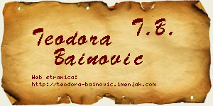 Teodora Bainović vizit kartica
